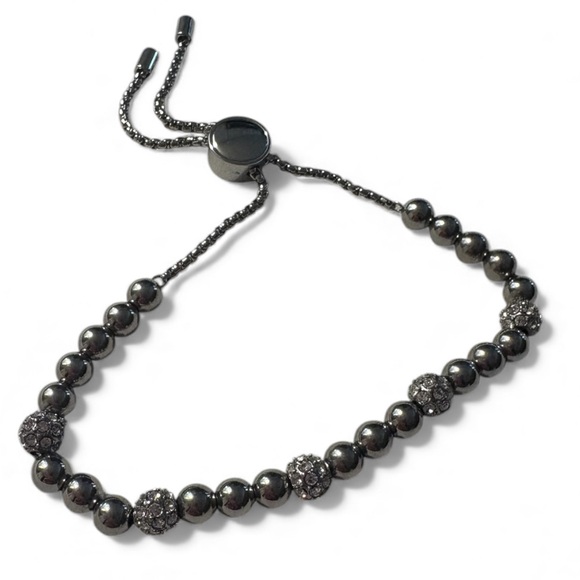 MICHAEL KORS SILVER TONE Colored BEAD STRETCH SLIDER BRACELET - Picture 1 of 4